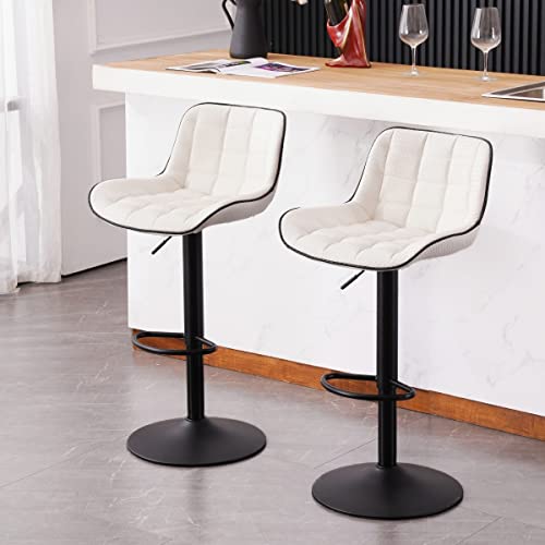 ROYAL LEGEND LEGACY Modern Black Swivel Bar Stools with Back for Kitchen Islands