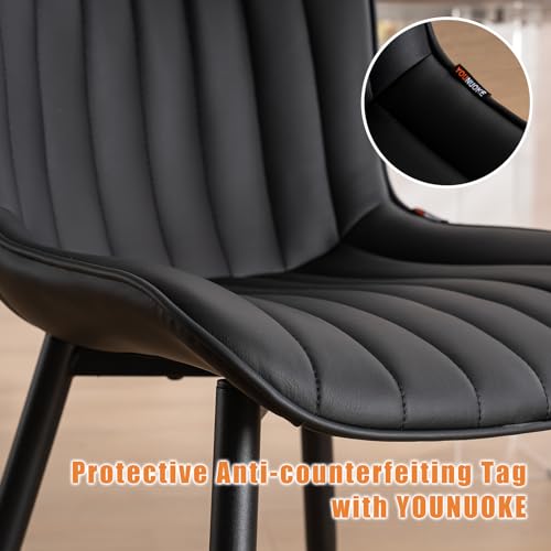 2-Piece Black Upholstered Dining Chair Set for Modern Kitchens