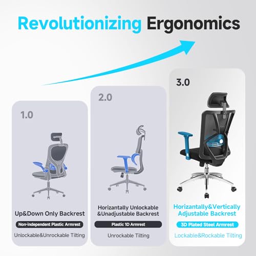 Ergonomic Office Chair with Adjustable Lumbar Support & Headrest
