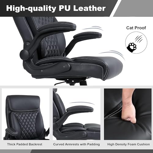 High Back Executive Office Chair with Ergonomic Design and Adjustable Features