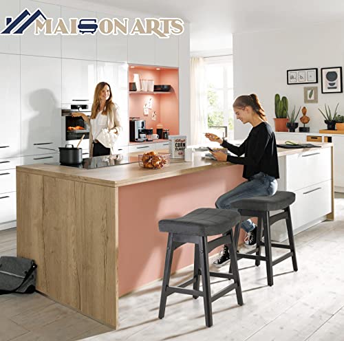 Two Black Counter Height Bar Stools for Kitchen Counter Island - 24in Height