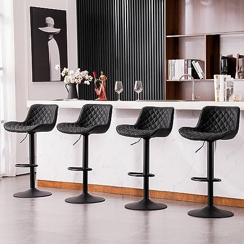 ROYAL LEGEND LEGACY Set of 2 Adjustable White Swivel Bar Stools with Back