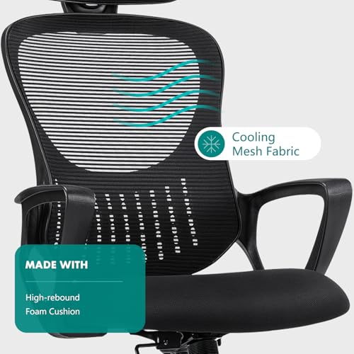 Ergonomic Office Chairs with Wheels and Lumbar Support for Home Office and Gaming
